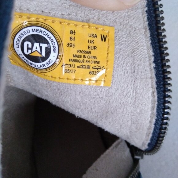 Caterpillar CAT Cider Blue Suede Ankle Boots Booties Water Resistant Wom… - Picture 8 of 9